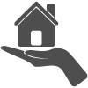Realtor home on the hand icon